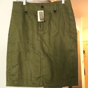 J. Crew favorite pencil linen olive sz4 NWT
